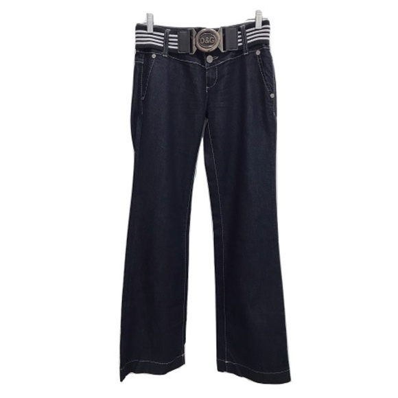 Dolce & Gabbana Dark Blue Wide Leg Jeans w/Belt - Picture 1 of 6